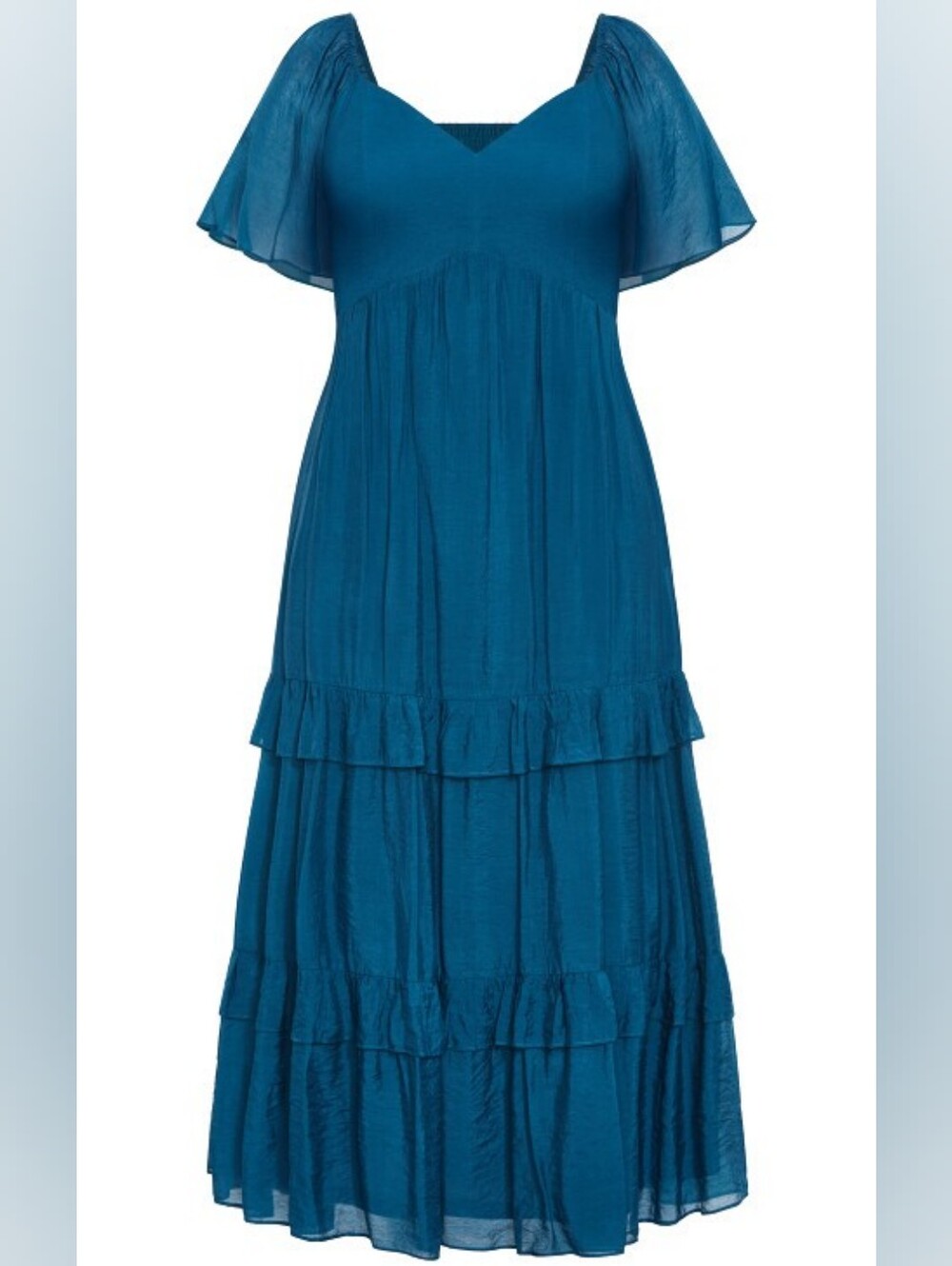 CITY CHIC Marci Tier Maxi Dress,  Poseidon Teal, 18